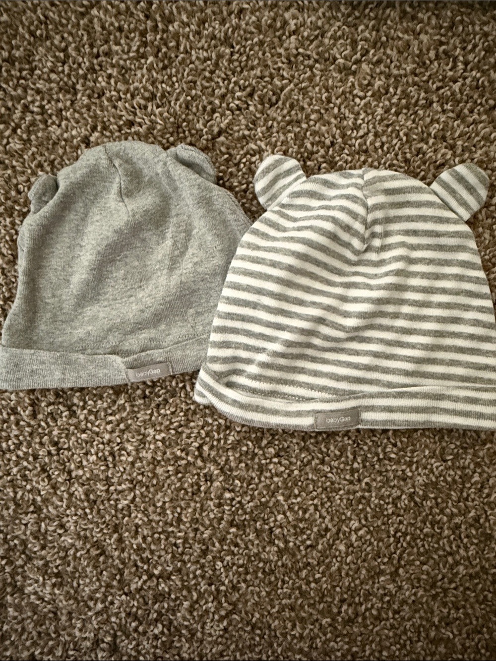 GAP Gray Baby Hat Duo with Ear Details
